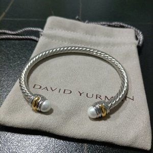 💖David Yurman💖 Cable Classics Color Bracelet with Pearls and Gold,5mm